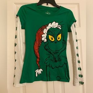 Juniors The Grinch Long Sleeve Tee